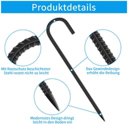 Set van 8 Grondankers voor Tent of Tuin — thumbnail 3