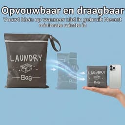 Reisset met 2 Stuks, Waterdichte Waszakken voor Vuile Kleding, Vouwbare Tas voor Sport, Zwemmen en Kamperen, Geurvrije Ontwerp en Ideaal voor Vakanties — thumbnail 3