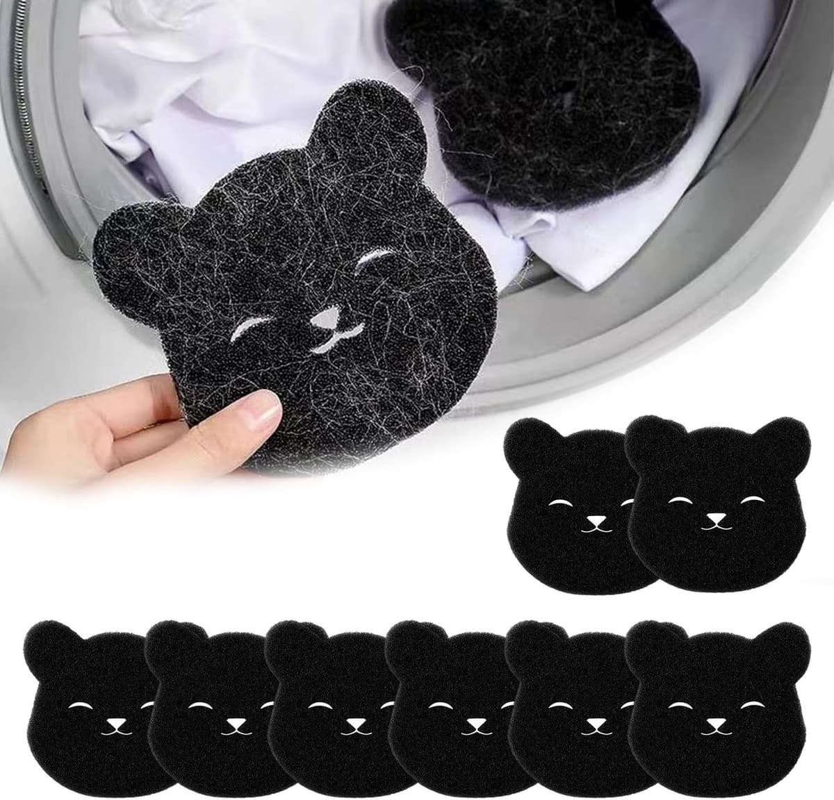 Set van 8 Herbruikbare Haarfilters voor de Wasmachine — afbeelding 1