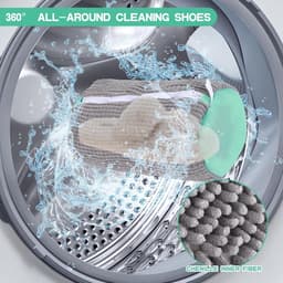 Set van 2 waszakken voor schoenen, optimale bescherming en reiniging, 360° schoonmaak voor alle soorten schoenen, met pluisfilter (grijs) — thumbnail 5
