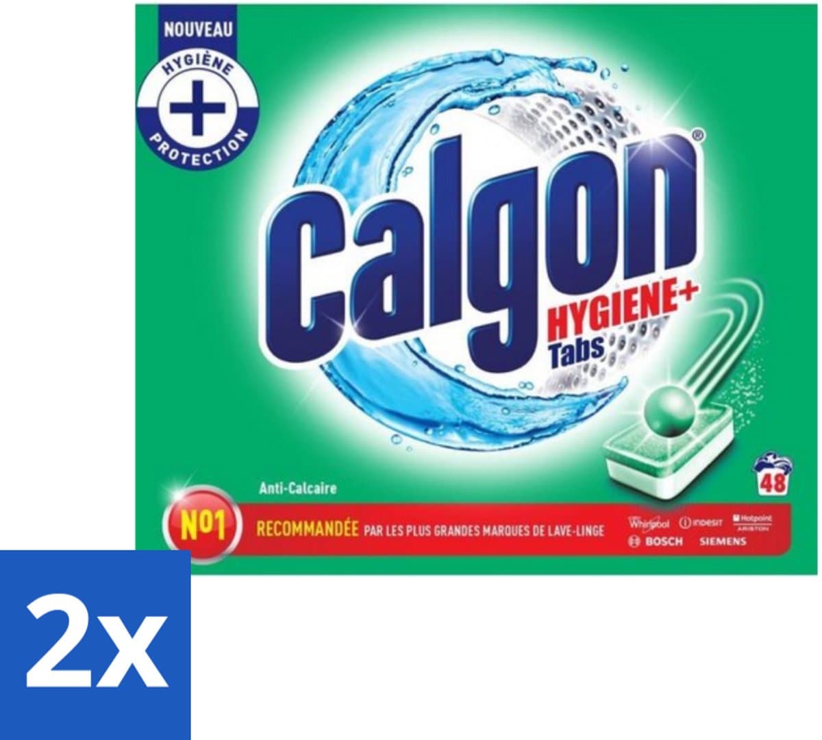 2 x Calgon - Wasmachinereiniger - Tegen Kalkaanslag - 48 Tabletten - Wasmachinereiniger - Kalkverwijderaar - Wasmachineonderhoud - Wasmachinetabletten - Wasmachine Reiniging — afbeelding 1