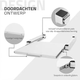 VALI® Wasmachine Ombouw - Wasmachine Kast - Wasmachine Meubel - Wit - 60cm x 60cm x 8cm — thumbnail 4