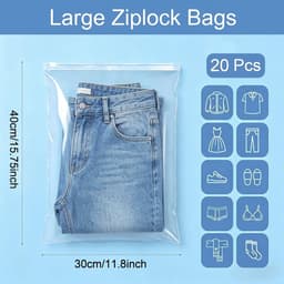 Grote Ritssluitingszakken - Transparant - 40 x 30 cm - Herbruikbare Waterdichte Organisatorzakjes - Voor Kleding en Schoenen — thumbnail 5