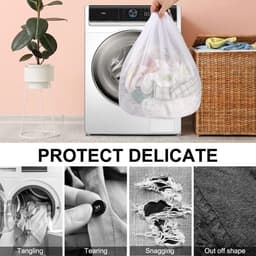 3-delige Waszak Set met Koord, Ideaal voor Fijne Was, Babykleding en Speelgoedopslag - Duurzaam en Geschikt voor Wasmachine — thumbnail 3
