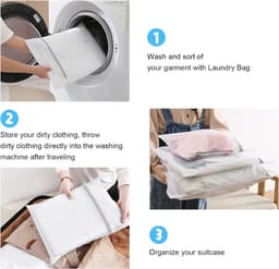 Wasnetzakken, 5 stuks waszakken, wasmachine, wasmachine, wasmachinenet voor delicate blouse, sokken, ondergoed, lingerie, babykleding — thumbnail 5