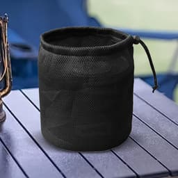 Wasknijperzak Outdoor - Netvak Opberger - Outdoor Organisatie - Weerbestendig Koordsluiting - 29 x 35 cm - Zwart — thumbnail 2