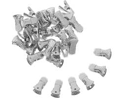 Metalen Wasknijpers - Kledingklemmen Clips - Wasgoed Ophangen - Met Anti-slip Hoezen - 35 Stuks - Zilver