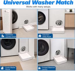 Universele Lekbak Wasmachine - Set van 4 - Opvangbak Tegen Lekkage - Afvoerbak voor Wasmachine en Vaatwasser - Eenvoudig te Installeren - Bescherm de Vloer - 18cm - SOLLBRY® — thumbnail 3