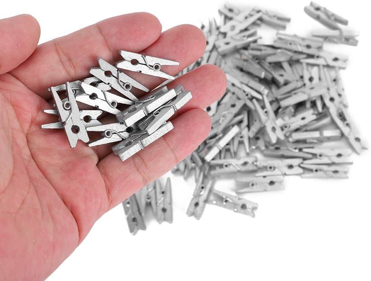 Mini Houten Clips - Wasknijpers Ambacht - Foto Decoratie - Gladde Afwerking - 300 Stuks - Natuurlijk Hout — afbeelding 1