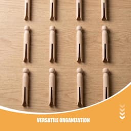 Houten Wasknijpers - Knutselclips - Foto's Ophangen - Veerloos Mechanisme - 12 Stuks - Lichtbruin — thumbnail 4