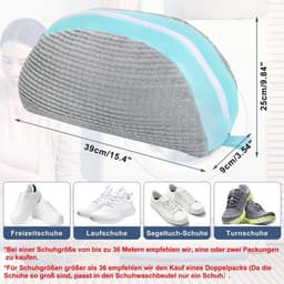 Schoenwaszak, waszak, 2 stuks, ritssluiting, waszak voor schoenen, anti-vervorming, licht en draagbaar, herbruikbaar wasnet, waszak voor sneakers, grijs, 39 x 25 x 9 cm — thumbnail 3