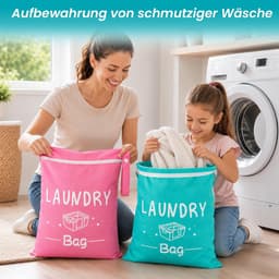 Waszakken voor vuile kleding | Holiday Essentials Waszak voor reiskleding, natte zak voor zwemmen, camping, caravan, slaapzaal (4 kleuren) — thumbnail 3