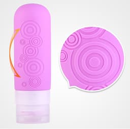 Siliconen Reisflessen, lekvrije siliconen reisflessen containers travel bottles, navulbaar en knijpbaar, voor lotion, douchegel en shampoo, reisaccessoire het vliegtuig, 90 ml — thumbnail 4
