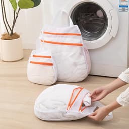 Set van 3 Herbruikbare Waszakken van Mesh Stof voor de Wasmachine, Ideaal voor Kleding, Sokken en Ondergoed met Rits — thumbnail 3
