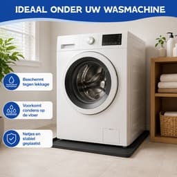 Bobypet - Wasmachine Opvangbak - Waterdichte Siliconen Lekbak 60 x 65 cm - Vloerbescherming voor Wasmachine en Droger - Zwart — thumbnail 4