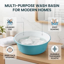 Wasserij, Verdikte Multifunctionele Waskleren Ronde Wasbak Keukenputten Wassen Wastafel Thuis Slaapzaal Bad Gezicht Wassen (26x9cm) — thumbnail 5