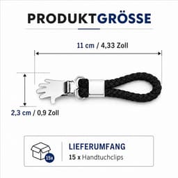 15 stuks handdoekclips, zwart, handdoekklemmen met lussen, voor keuken en badkamer | Afwasdoekclips als hanger voor handdoeken, stabiele grip en robuust, 15-delige set voor keuken, badkamer en caravan — thumbnail 5