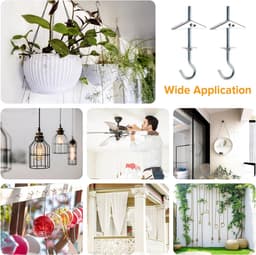 7 Sets M5 Wing Spring Hook, Spring Toggle Wing Bolt Hook, Plafond Gipsplaat Montage Haak, met Zeskant Moeren, Ringen, voor Gipsplaat Holle Wanden Hangende Planten Bevestiging — thumbnail 4