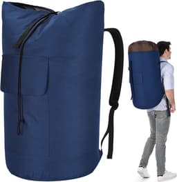 SnelShoppen - Waszak XXL 115 liter voor vuile was, waterdichte opbergzak met 2 gevoerde schouderbanden, opvouwbare kledingtas voor onderweg, plundry b — thumbnail 1