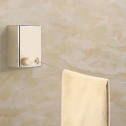 Uittrekbare Waslijn - Droogkoord Badkamer - Kleding Drogen - Robuust Roestvrij Staal - 4.2 Meter - Goud — thumbnail 3
