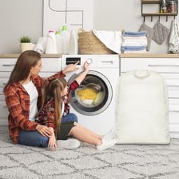 Natuurlijke Katoenen Waszakken met Handvatten en Trekkoord, Machinewasbaar voor Wasmanden en Boodschappen — thumbnail 4
