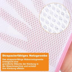 SnelShoppen - Pack van 3 Wasnetten voor Bh's en Ondergoed, 18 x 20 cm, Roze Waszakken met Verborgen Rits, Dikke Herbruikbare Waszakken voor Ondergoed, — thumbnail 2