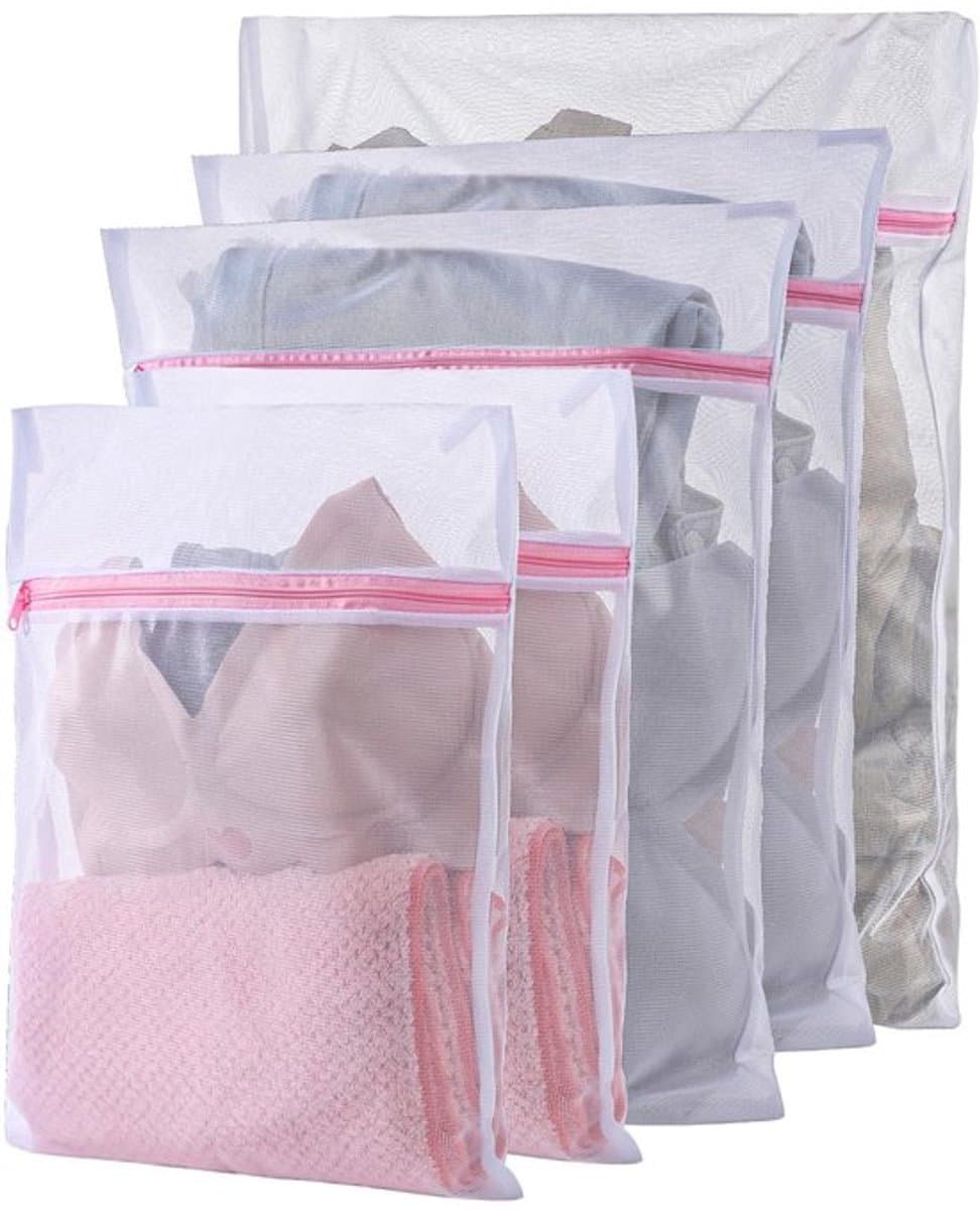 Wasnet 5 Stuks - Fijnmazig Beschermnet - Waszakken met Ritssluiting - Opvouwbaar - Polyester - 3 Maten (30x40 cm, 40x50 cm, 60x60 cm) - Waszak — afbeelding 1