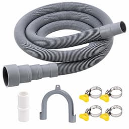 Afvoerslang voor wasmachine - Universele verlengset van 3 meter - Inclusief U-bochtbeugel en slangklemmen - Geschikt voor wasmachines en vaatwassers — thumbnail 1