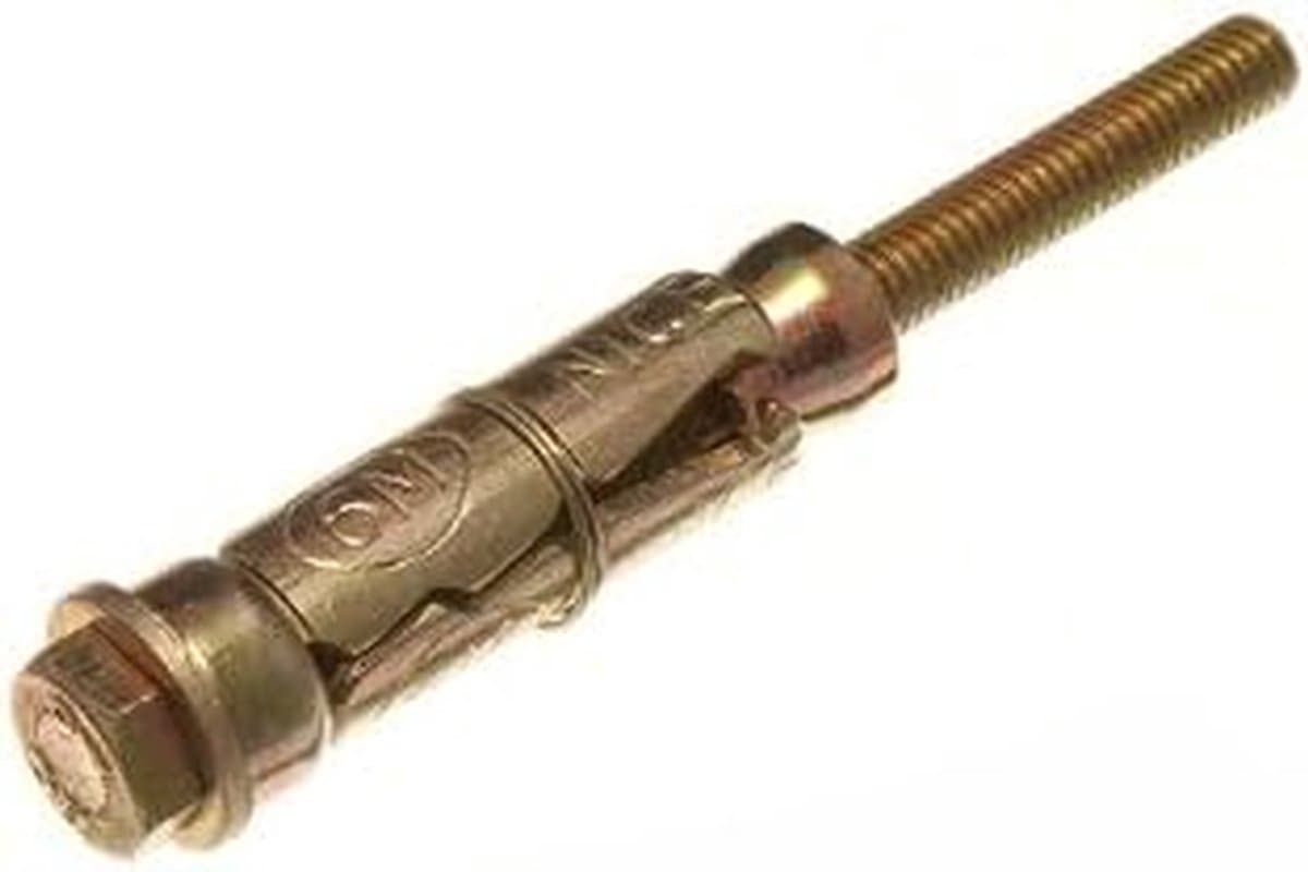 Metselwerk Ankers - Bevestigingsbouten - Stevig Bevestigen - Roestbestendig Staal - M6 x 75MM 100 Stuks - Geel — afbeelding 1