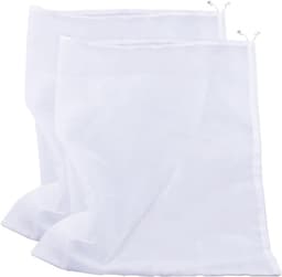 Herbruikbare Gaaszak - Nylon Zeef - Thuis Brouwen - Met Trekkoord - 2 Pakken 32x22cm - Wit — thumbnail 5