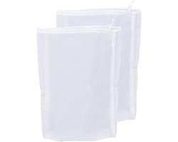 Herbruikbare Gaaszak - Nylon Zeef - Thuis Brouwen - Met Trekkoord - 2 Pakken 32x22cm - Wit