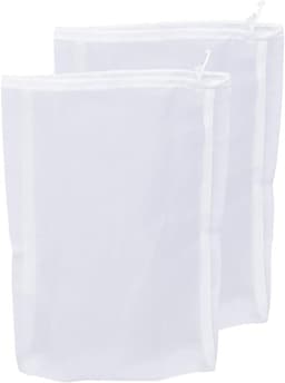 Herbruikbare Gaaszak - Nylon Zeef - Thuis Brouwen - Met Trekkoord - 2 Pakken 32x22cm - Wit — thumbnail 1