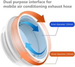 Verpakking van 1 stuk - Airconditioning slangconnector - Universele aansluiting voor airconditioning uitlaatslang - Uitlaatpijpconnector - Connector - ABS-materiaal - Links- en rechtsdraaiend - Geschikt voor slangverlengstukken van 130 tot 150 mm-Wit — thumbnail 2