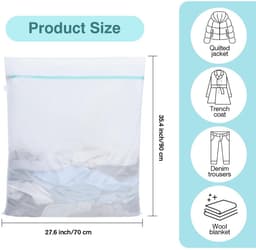 Solidchoice - Grote Wasnet van 70 x 90 cm met Rits — thumbnail 3