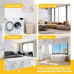 Retractable Clothesline, Indoor Clothesline, Double Line, Invisible Clothes Line Made of Stainless Steel, Adjustable - ShopVlot — thumbnail 2