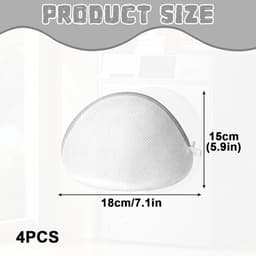 SnelShoppen - Set van 4 Wasnetten voor Beha's en Delicate Kleding - Ademend Polyester, Wasmachinebestendig, Ruimtebesparend, Herbruikbaar, 19x17 cm — thumbnail 4