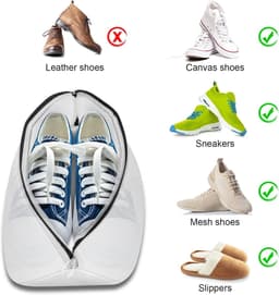 SnelShoppen - 2 Stuks Waszakken voor Schoenen - Duurzame Polyester Wasmachine Netten met Rits - Bescherming voor Kleding - Perfect voor Huishoudelijk — thumbnail 5