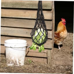 Voederzak Pluimvee - Hooi Net - Langzaam Voeren - Duurzaam Nylon Gaas - 64x3cm - Zwart — thumbnail 3