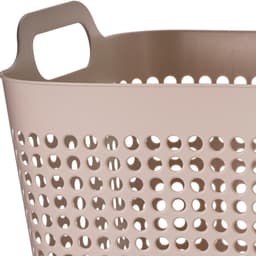 Storage Solutions Wasmand - 2x - beige - 48 liter - 40 x 51 cm - kunststof - wasbox - mand voor wasgoed - badkamer — thumbnail 5