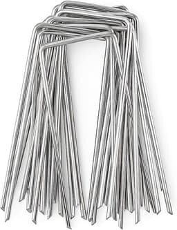 Stabiele Grondankers voor Tuin en Gras, 20 Stuks U-vormige Metalen Haringen van 2.5 mm x 100 mm, Ideaal voor Tuinbedekking en Onkruiddoek — thumbnail 1