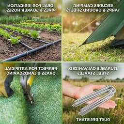 Stabiele Grondankers voor Tuin en Gras, 20 Stuks U-vormige Metalen Haringen van 2.5 mm x 100 mm, Ideaal voor Tuinbedekking en Onkruiddoek — thumbnail 3