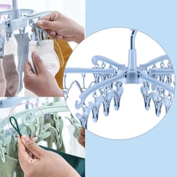 Dailygoods- Sokdroger Opvouwbaar - 24 Peg Sok Hanger - 360 Graden Draaibaar - Hoogwaardig PP-Plastic - Ruimtebesparend - Geschikt voor Lingerie en Ondergoed - Waslijn — thumbnail 2
