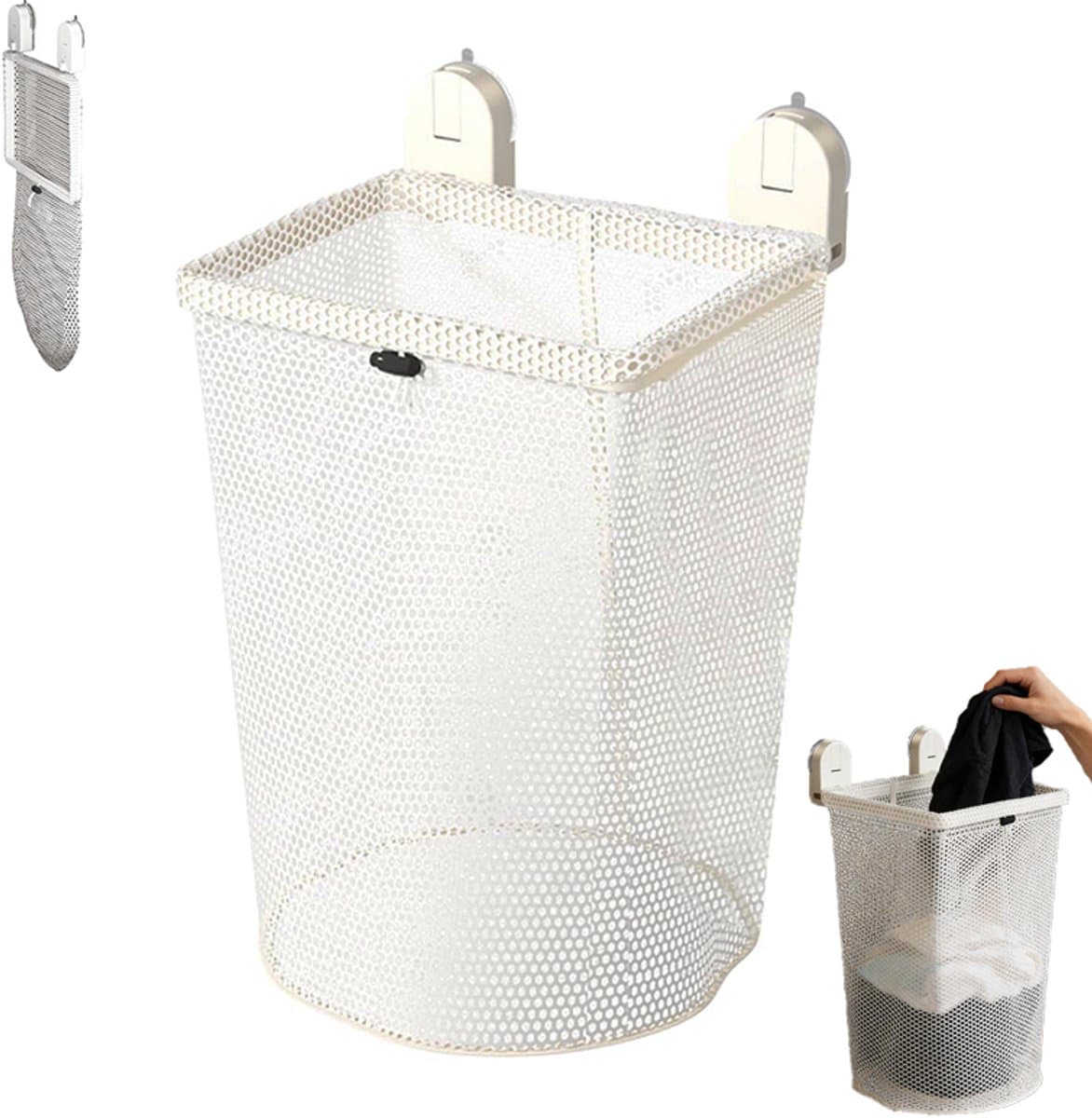 Wassorteerder - heupwasmand - opbouwbare opbergmanden - Badkameropbergmanden - Opbergmanden van gaas - Wasmanden van gaas - opbergmanden badkamer - Hangende opbergmanden - 27.8x20.5x45cm - Geschikt voor badkamers slaapkamers en appartementen — afbeelding 1