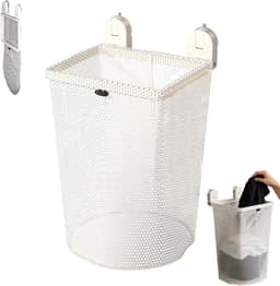 Wassorteerder - heupwasmand - opbouwbare opbergmanden - Badkameropbergmanden - Opbergmanden van gaas - Wasmanden van gaas - opbergmanden badkamer - Hangende opbergmanden - 27.8x20.5x45cm - Geschikt voor badkamers slaapkamers en appartementen — thumbnail 1