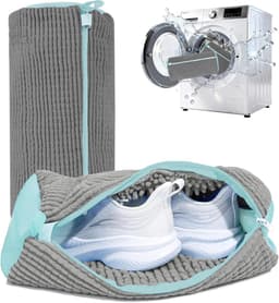 2 stuks schoenwaszakken voor de wasmachine, schoendroger, waszak, herbruikbaar, schoenwaszak voor wasmachine en droger, waszak, schoenen met 360° reinigingswol — thumbnail 1