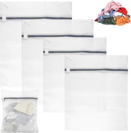 Herbruikbare Mesh Waszakjes - 4 Stuks Waszakken voor Wasmachine | 50 x 60 cm en 40 x 50 cm voor Sokken, Truien en Onderkleding met Ritssluiting — thumbnail 1