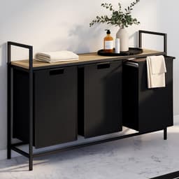 Wasmand met 3 Vakken - Luxe Design voor Badkamer & Wasruimte — thumbnail 2