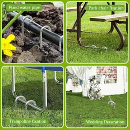 Grondankers - Tuin nietjes Staal - Planten Steunen - Gegalvaniseerd Staal - 30 cm - Zilver — thumbnail 5
