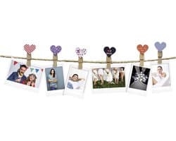 Houten Wasknijpers - Foto Clips - Foto's Ophangen - Met Magneet - Set van 10 - Kleurrijk