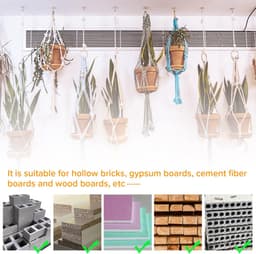 4 Sets M6 Wing Spring Hook, Spring Toggle Wing Bolt Hook, Plafond Gipsplaat Montage Haak, met Zeskant Moeren, Ringen, voor Gipsplaat Holle Wanden Hangende Planten Bevestiging — thumbnail 3